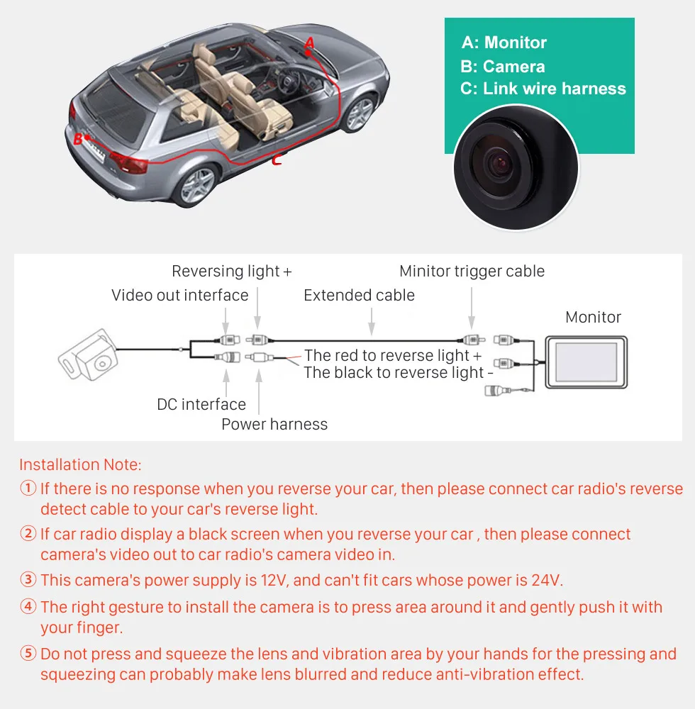 Seicane HD скрытая резервная камера для 2008-2012 Mazda 6 CX-7 CX-5 Автомобильная камера заднего вида с синей линейкой ночного видения