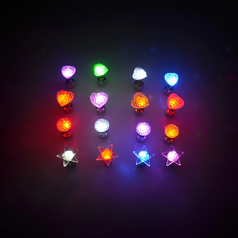 1 Pair Charm LED Earring Light Up Crown Glowing Crystal Rhinestones Stainless Eardrop Ear Stud Earring Jewelry Party Gift