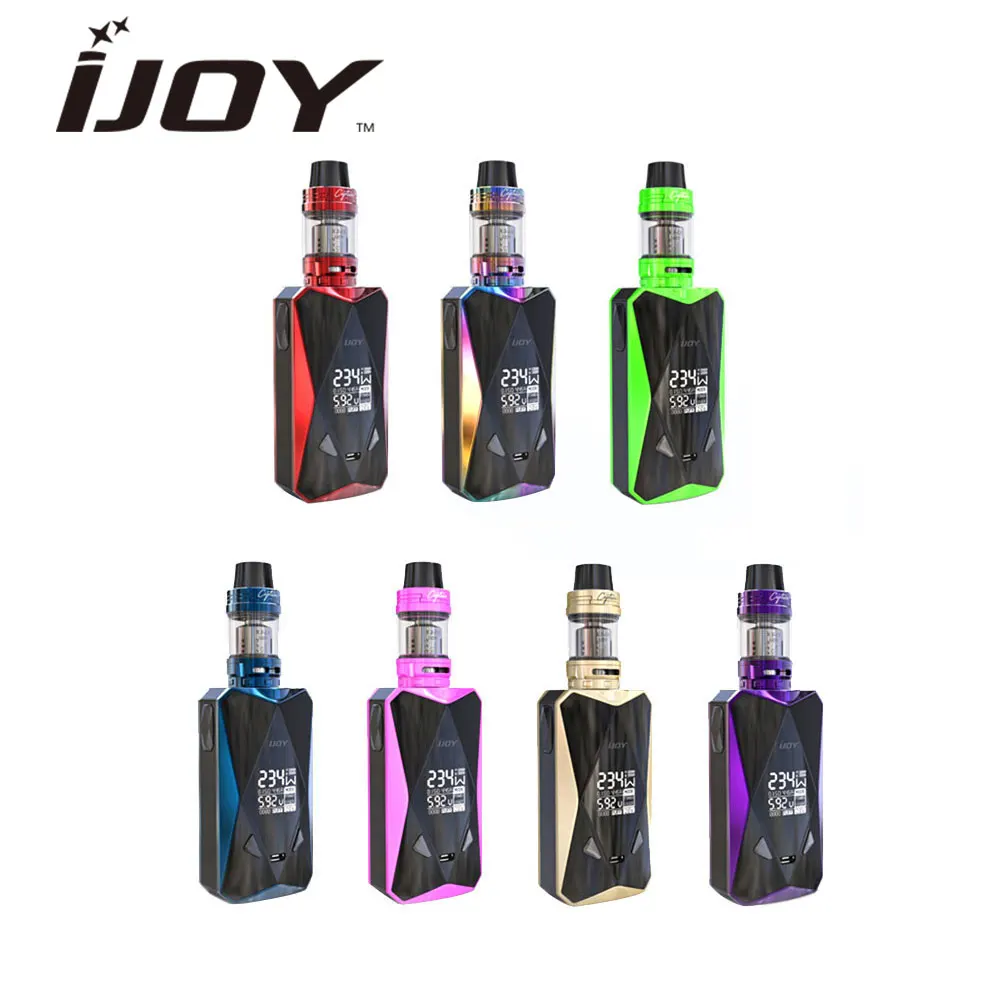 

Original IJOY Diamond PD270 234W TC Kit with 4.2ml/2ml Captain X3S Subohm Tank & 234W Diamond Box MOD E-cig Vape Kit No Battery