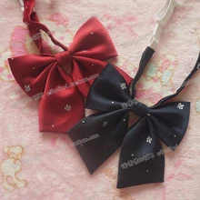 Iris L. Цветочная вышивка британская Японская школа девочек JK форменный галстук-бабочка для студентов шеи галстук Косплей 3 цвета