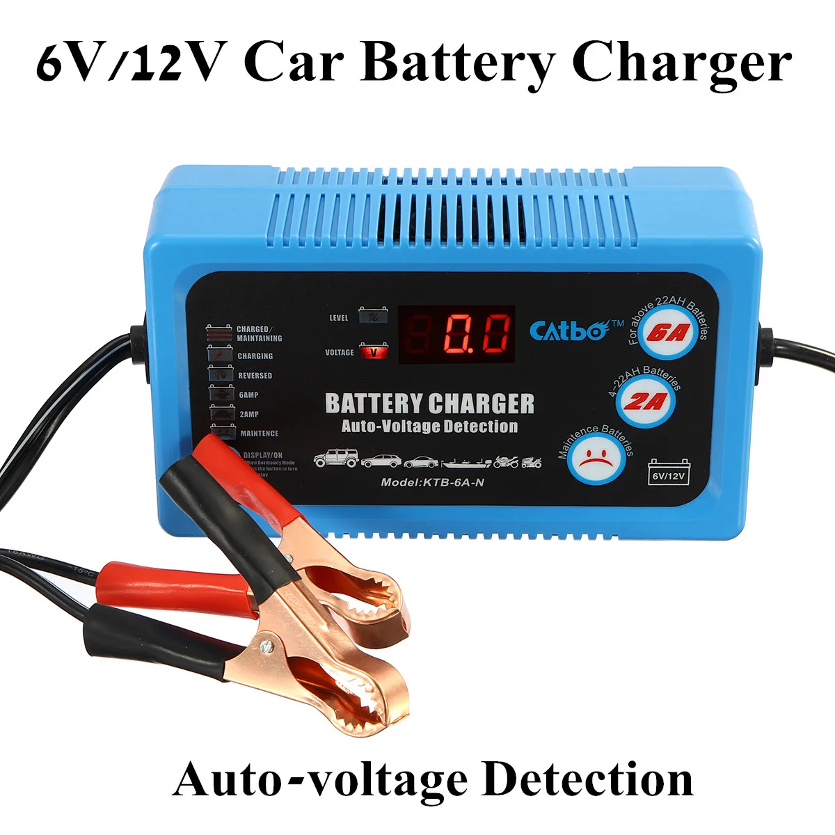 

Automatic Intelligent Pulse Repair Type Digital Display Heat Radiator Control 220V 6V/12V 120AH Car Battery Charger Energy Save