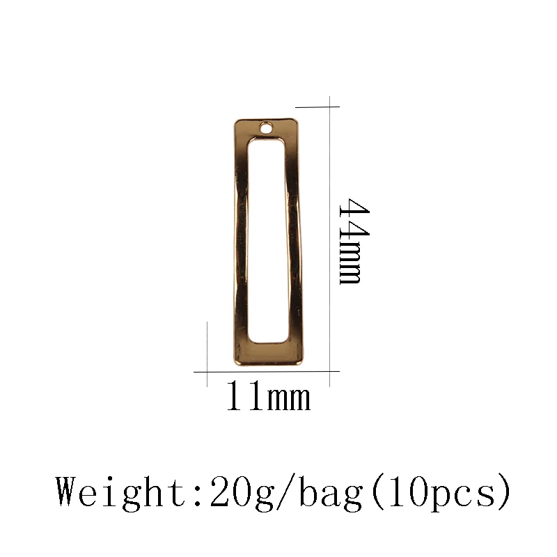 11*44 10 шт./лот золото цинковый сплав полые волны Геометрия прямоугольные талисманы кулон для DIY ювелирных интимные аксессуары