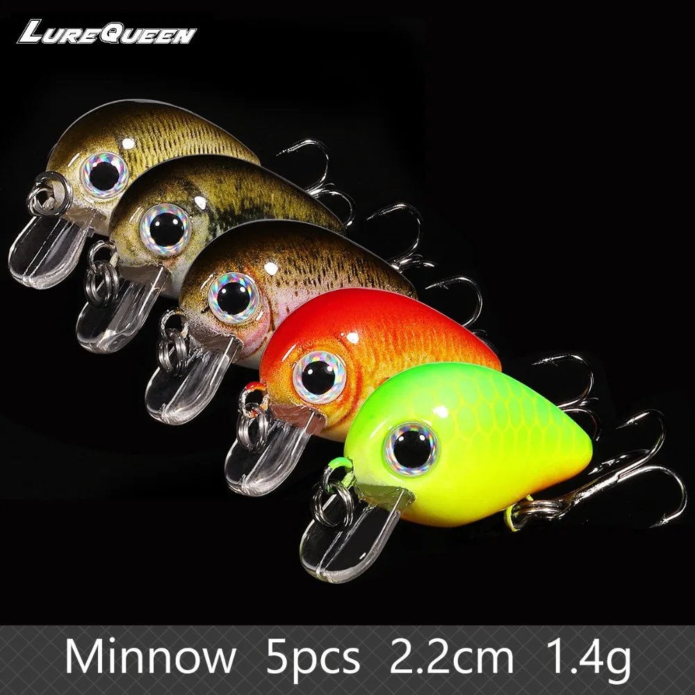 2.2cm 1.4g Fishing Lure Mini Crankbaits 5pcs/box Micro Hard Pesca