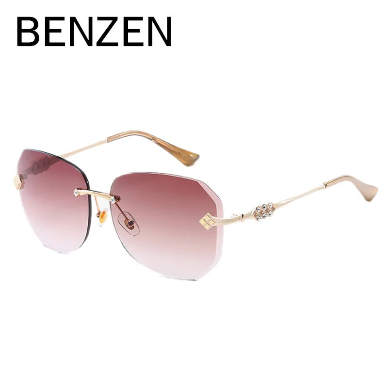 

BENZEN Luxury Rhinestone Sunglasses Women UV Protection Female Sun Glasses Vintage Ladies Shade Black With Case 686563