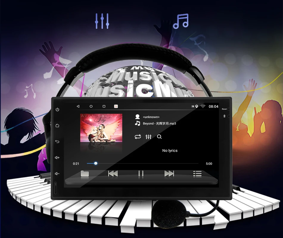 Flash Deal Jansite 7" 2 din Car Radio MP5 Android 8.1 player HD 1080P Digital Touch screen mirror + Bluetooth Car Stereo with microphone 8