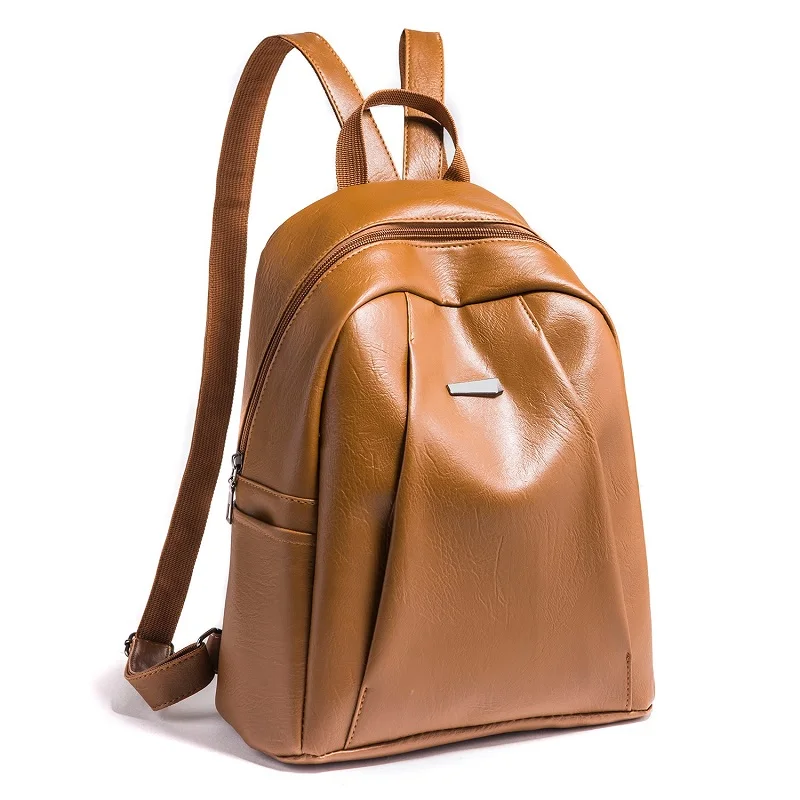 Simple Style Women Backpack High Quality Youth Leather Backpacks for