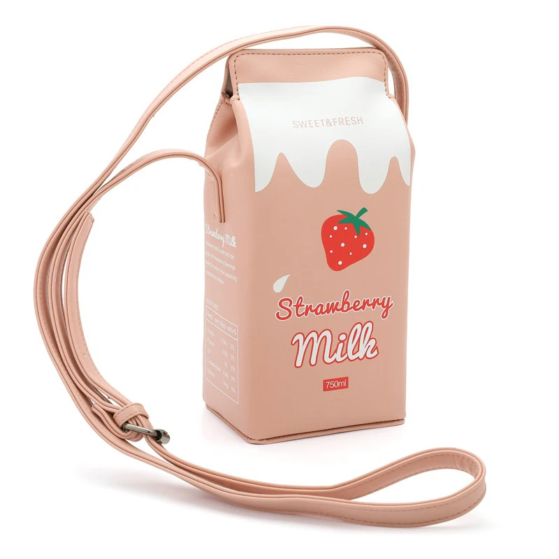 

ABDB-New Printing Friut Milk Women Shoulder Bags Mini Phone Wallet Bags Girl Small Pu Leather Female Crossbody Bag Cluch