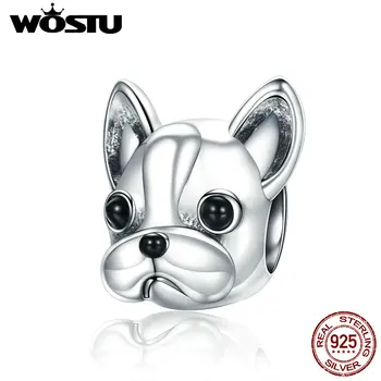 

WOSTU 100% 925 Sterling Silver Cute Chihuahua Dog Pet Beads Fit WST Charm Bracelet DIY Jewelry Making Gift DXC315