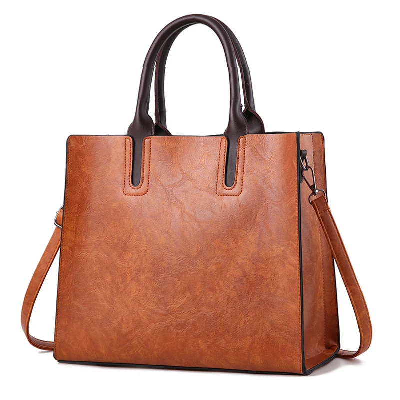 

Vintage Handbags Leather Women Fashion Elegant Handbag Simple Large Capacity Shoulder Bag Crossbody Bags for Women sac a main