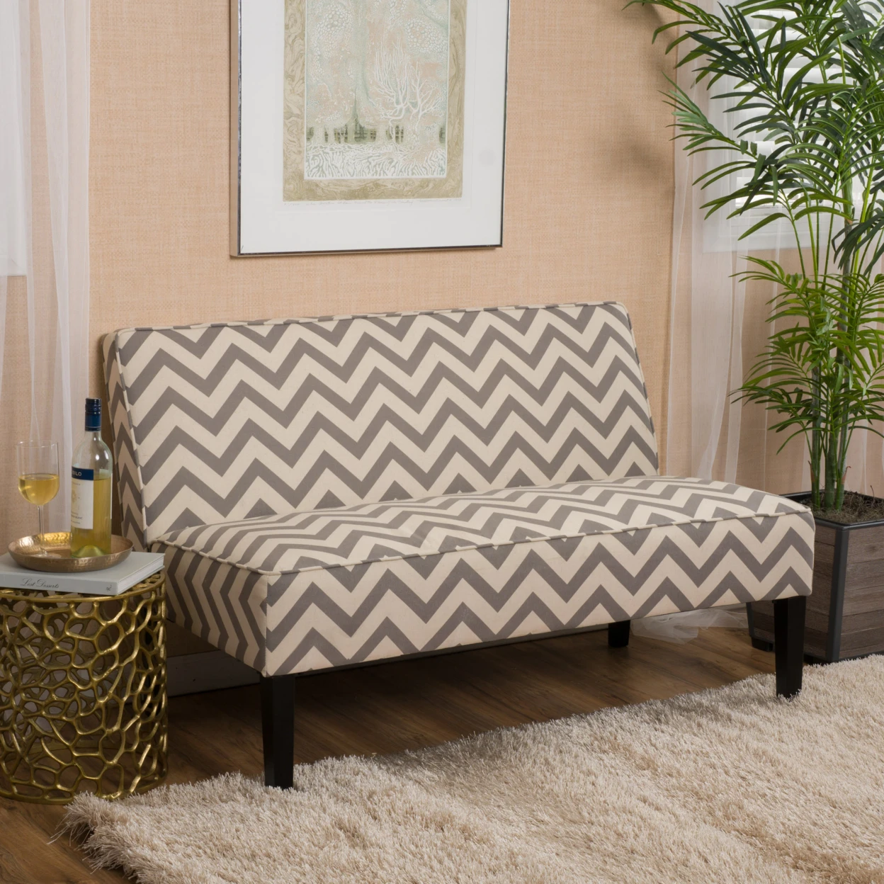 Felmas Dark Gray Pine Loveseat