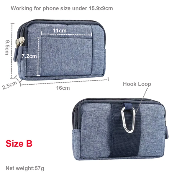 Dual Pouch Phone Belt Clip Case and Tool Waist Bag Holster