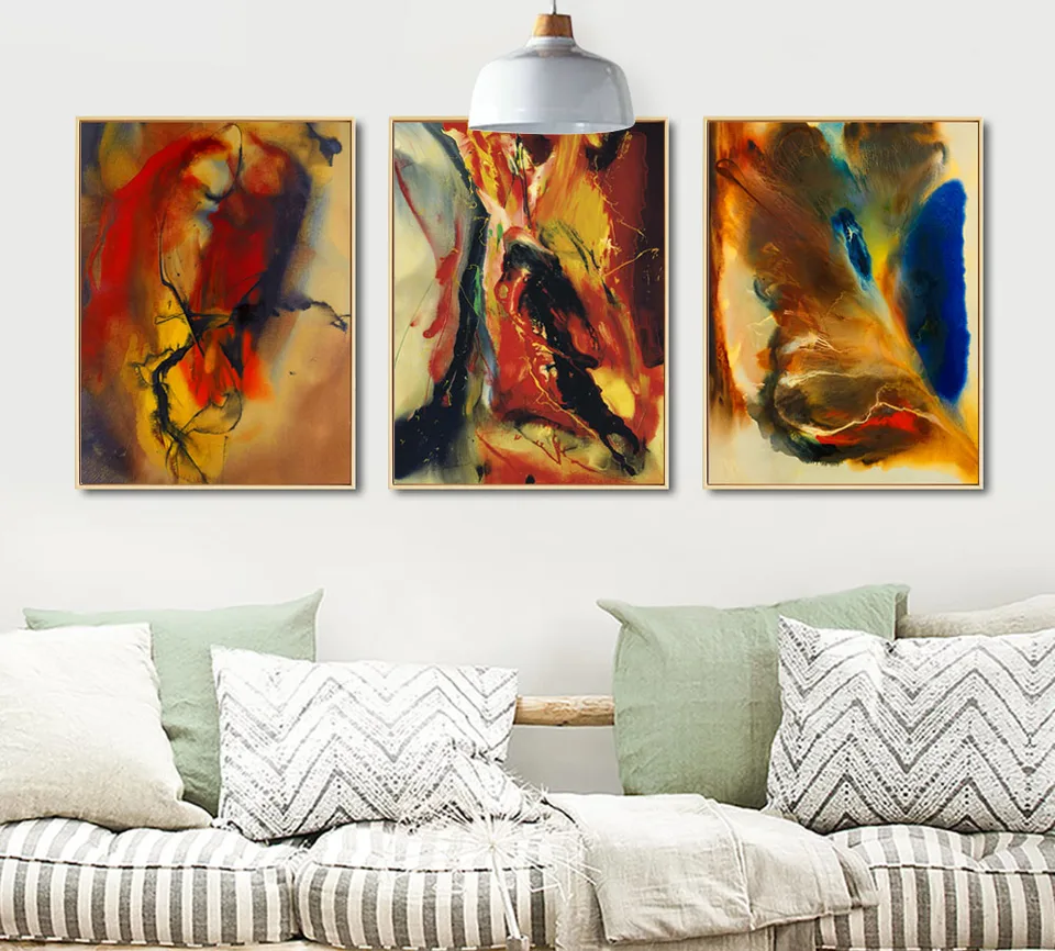 Pintura Abstracta De La Pared Del Color De La Forma Peculiar En