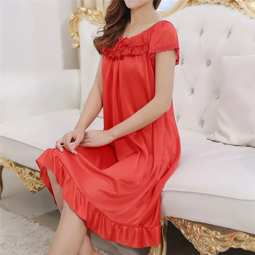 2019 New Summer Women Sexy Solid Nightdress Lingerie Loose Women Sleepwear Nightwear Autumn Sexy Pajamas #E09 (37)