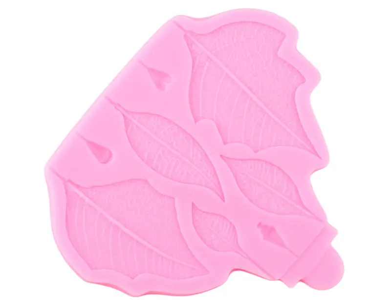 Poinsettia Flower Petal Silicone Mold 3D Leaves Cake Border Fondant Molds Cake Decorating Tools Chocolate Candy Fimo Clay Moulds