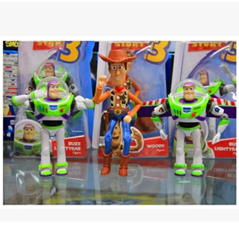 

3Pcs/set Toy Story Buzz Lightyear Sherif Woody Elastic Wing PVC Action Figure Collectible Model Toy OPP 18CM B210