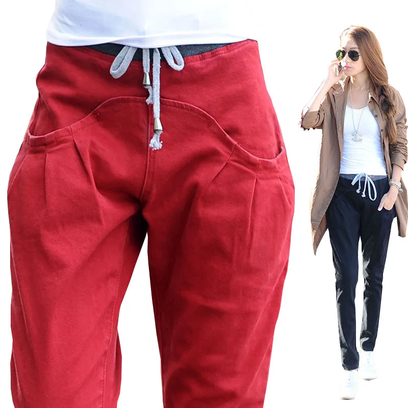 2018 Four Seasons new women loose harem jeans Korean version was thin stretch elastic waist casual radish pants 2018 Four Seasons new women loose harem jeans Korean version was thin stretch elastic waist casual radish pants