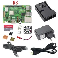 New Raspberry Pi 3 Model B+ Plus Board+ABS Case+CPU Fan+5V 2.5A Power Adapter with Switch+Heat Sink+16G 32G SD Card+HDMI Cable