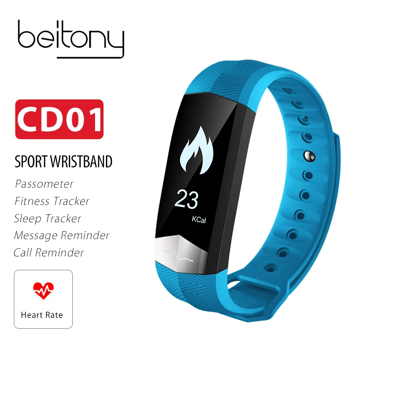 elink oled fitness tracker with heart rate monitoring