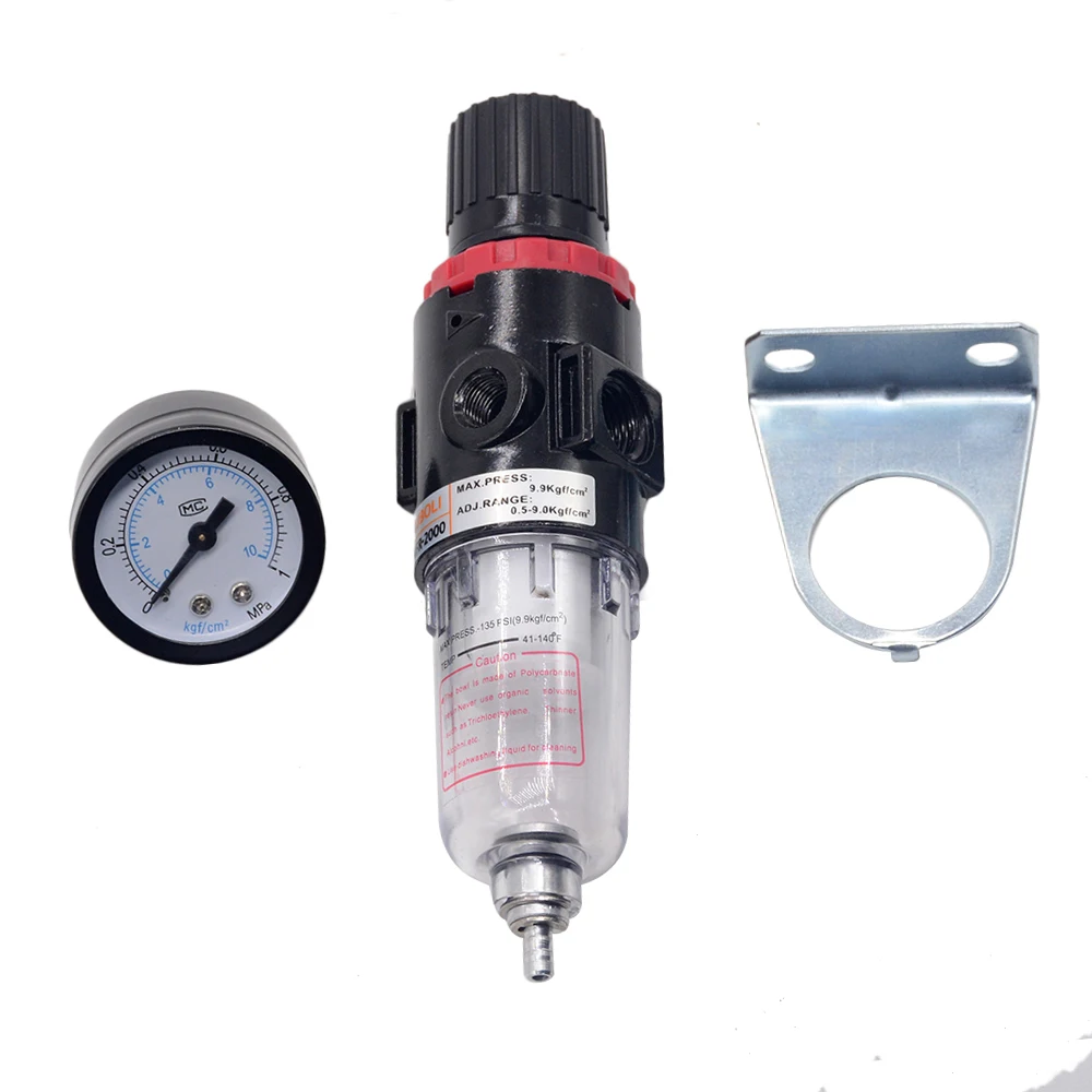 

1pc AFC Oil-Water Separator AFR Air Compressor Filter Pressure Regulating Valve Pressure Reducing Valve Pneumatic Duplex AL2000