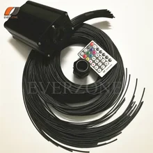 RGBW водонепроницаемый светильник 2 мм PMMA конец оптическое волокно, излучение кабельный свет 60 шт. длина 2 м с RF контроллером