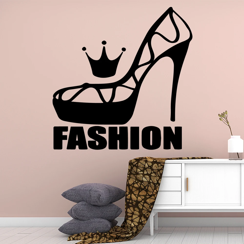 

Cartoon Style Fashion shoe Wall Sticker Removable Self Adhesive Watercolo Decor Living Room Bedroom Removable Pvc Wall Decals