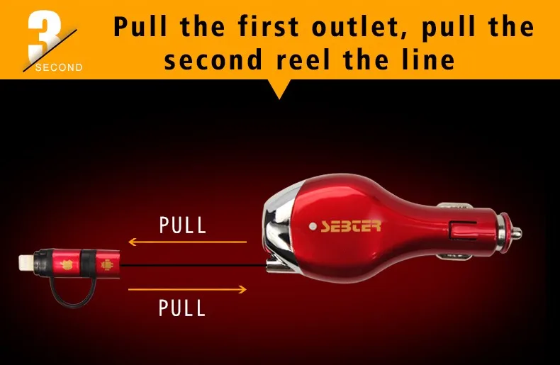 SEBTER автомобильное зарядное устройство аксессуары для автомобиля скрытый автомобиль мобильный телефон автоматический прокатный автомобиль зарядка USB автомобильный прикуриватель