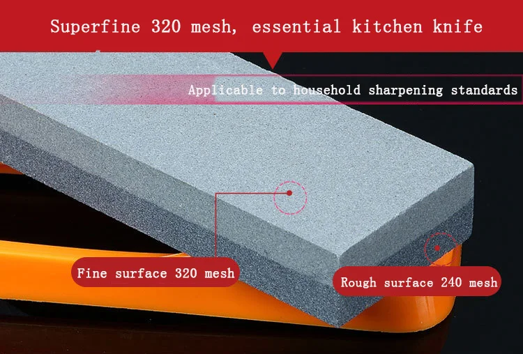 Двусторонний 320& 240 коричневый корунд силиконовый карбидный абразив Профессиональный кухонный нож точилка для точильного камня+ Противоскользящий базовый держатель