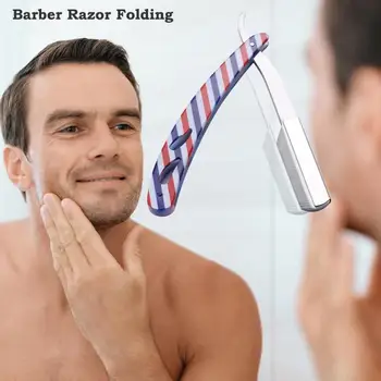 

Straight Edge Stainless Steel Barber Cut Razor Folding Shaving Knife men's shaving razor Holder manual Salon Hair Removal Tools