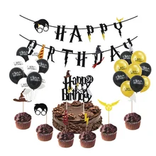 Мультфильм день рождения баннер латексные шары «С Днем Рождения» торт Топпер детский душ День Рождения Декор Висячие овсянки Детские сувениры