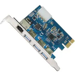 Q00435 wbtuo ltu3-3ur рабочего pci-e до 3-Порты и разъёмы USB 3.0 + USB 3.0 Ethernet RJ45 Порты и разъёмы карты расширения