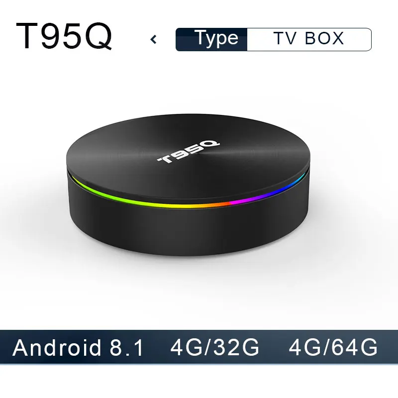 T95Q Android 8,1 TV Box 4 GB 32 GB LP DDR4 Amlogic S905X2 Quad Core 2,4G y 5 GHz dual Wifi BT4.1 1000 M H.265 4 K Media Player tv box - 1