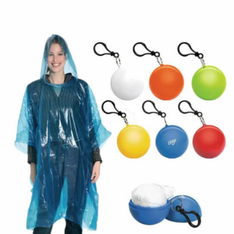 Portable Raincoat Ball Women Men Outdoor Rainwear Waterproof Disposable