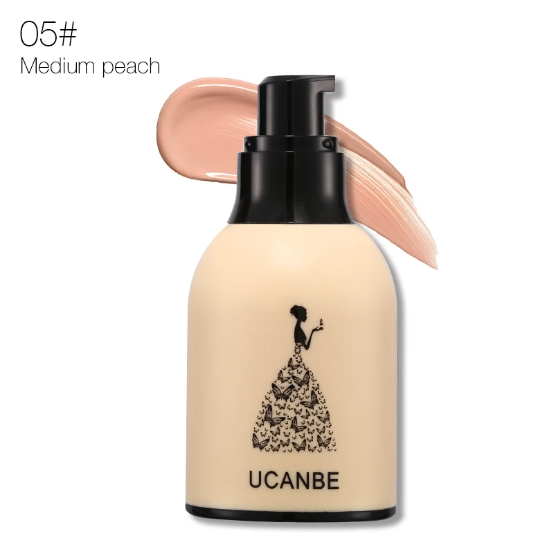 UCANBE Pro основа Жидкая основа для макияжа стойкий контроль жирности BB крем Полное покрытие маскирующий минеральный праймер для лица детская бутылочка - Цвет: 05 Medium peach