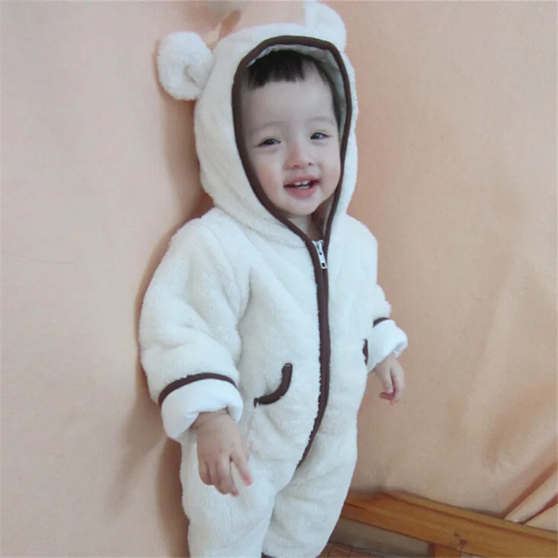 Winter Newborn Arctic Thicken Plush Baby Rompers animal modeling Long sleeve Overalls for children Baby clothing