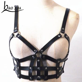 

Women Sexy leather Garters adjustable Chest corset body Harness Punk Gothic Leg Bondage Cage Shoulder Waist Straps Belt Sets