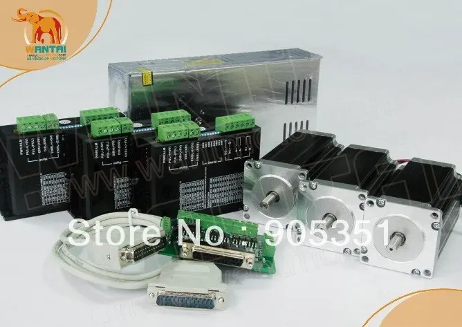 

Cheap CNC! Wantai 3 Axis Nema 23 Stepper Motor 57BYGH633 270oz-in 78mm+Driver DQ542MA 4.2A 50V 125Micro CNC Plasma MIll Cut