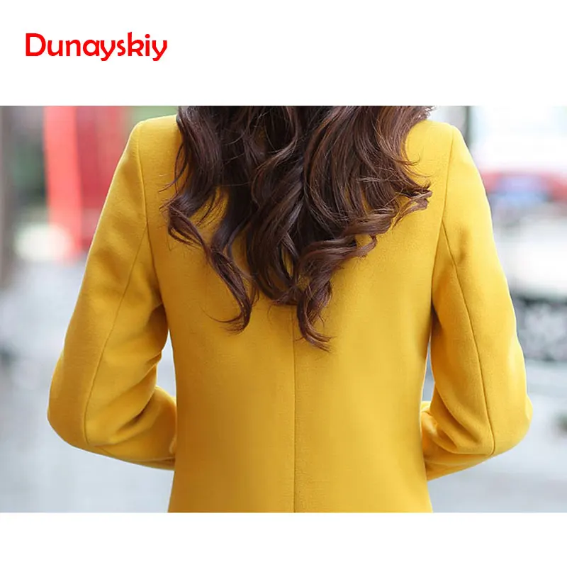 Fashion Round Neck Long Sleeve Women Coats S-XXL Solid Color Wool Blends Loose Cardigan Autumn Slim Thin Outerwear