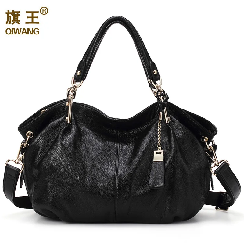 Qiwang Women Genuine Leather Hobo Bag Real Leather Handbag Luxury Brand