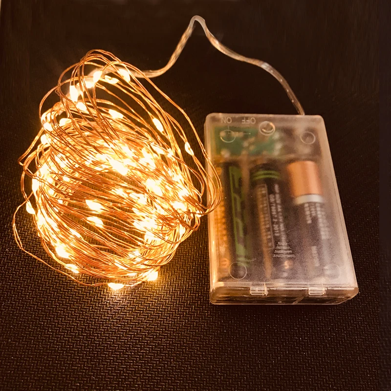 

2/5/10m 4.5V Copper Wire String Light AA Battery Powered Led Fairy Light Club Festival Ornament Christmas Party Decor