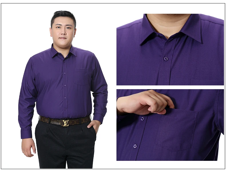 Мужская рубашка для свадебного торжества, одноцветная, размера плюс, 5XL, 6XL, 7XL, 8XL, рубашка с длинным рукавом, деловые, повседневные рубашки, одежда для работы, формальная, тонкая