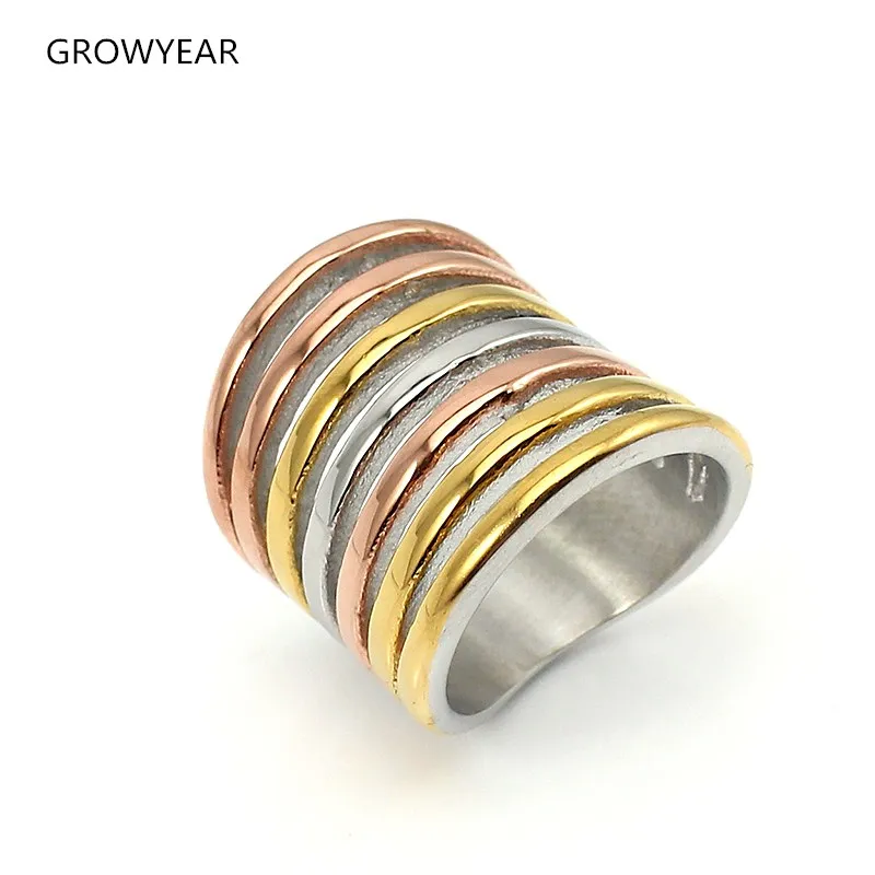 

Rose Gold Silver Gold Color Stainless Steel Mid Finger Knuckle Ring 3 Colors Women Fashion Jewelry Rings For Cocktail Party
