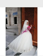 vestido de noiva New Design Muslim Wedding Dress With Hijab Long Sleeve Lace Arabic Wedding Gowns Long robe de mariage
