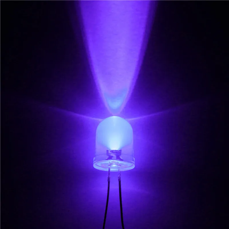 

100pcs LED 10mm LED uv/purple LEDS DIODE Ultra Bright Super bright LED Lamp Light Bulb