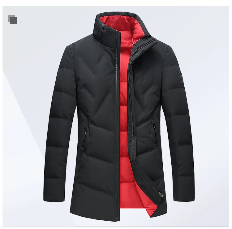 Зимнее мужское модное деловое пуховое пальто и пуховая куртка, классическое мужское утепленное пальто, 90% белый утиный пух, мужская куртка, размеры от M до XXXL