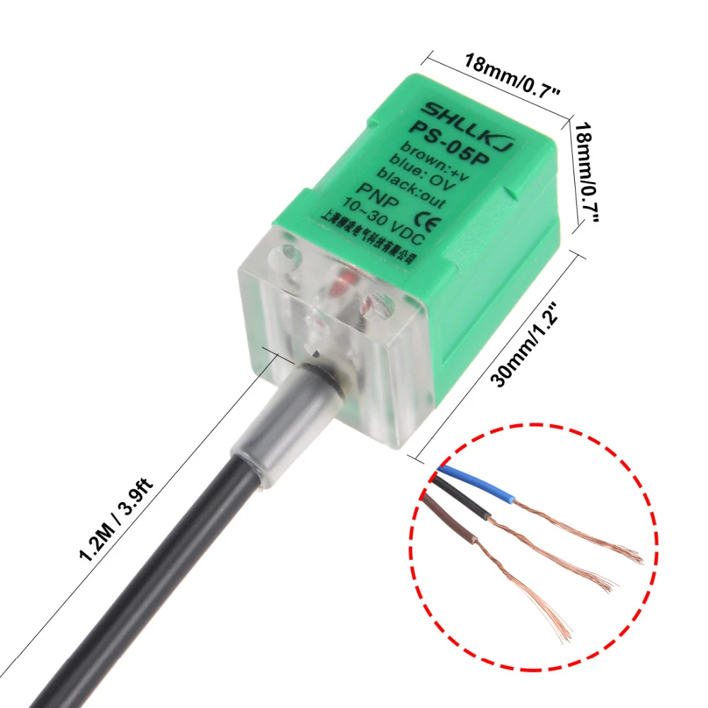 PL-05P DC 10-30V 200mA 5mm Inductive Proximity Sensor Switch PNP NO PL-05P DC 10-30V 200mA 5mm Inductive Proximity Sensor Switch PNP NO