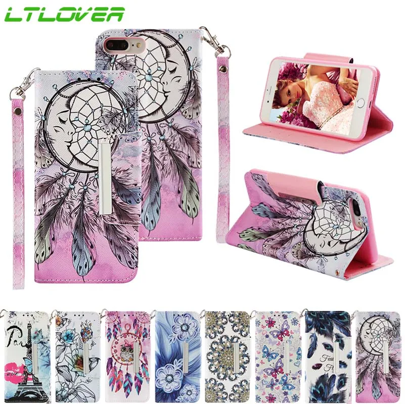Luxury Wind chime feather flower Wide buckle Phone