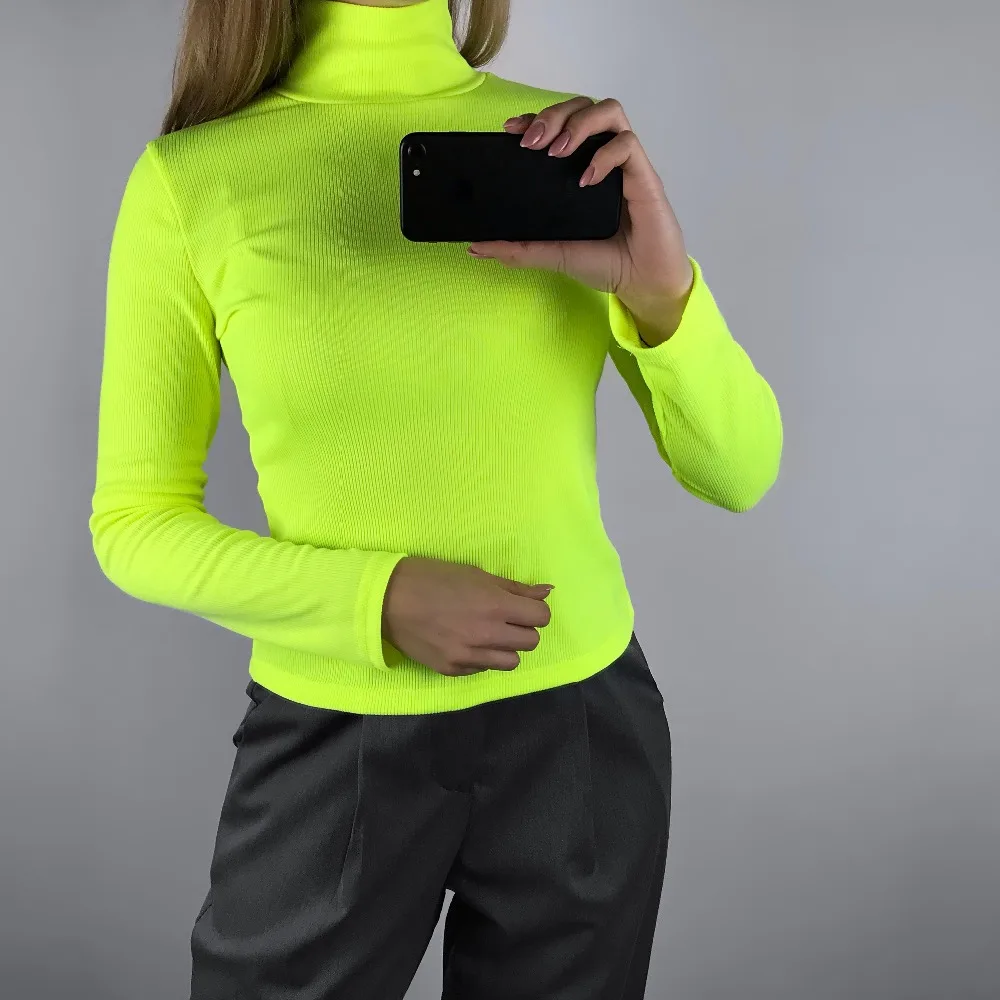 2018 الخريف النيون المرأة البلوز ضئيلة الحياكة الشتاء الأساسية الحياكة المحملة الصلبة القطن الياقة المدورة المرأة المحملة الأعلى 2018 الخريف النيون المرأة البلوز ضئيلة الحياكة الشتاء الأساسية الحياكة المحملة الصلبة القطن الياقة المدورة المرأة المحملة الأعلى