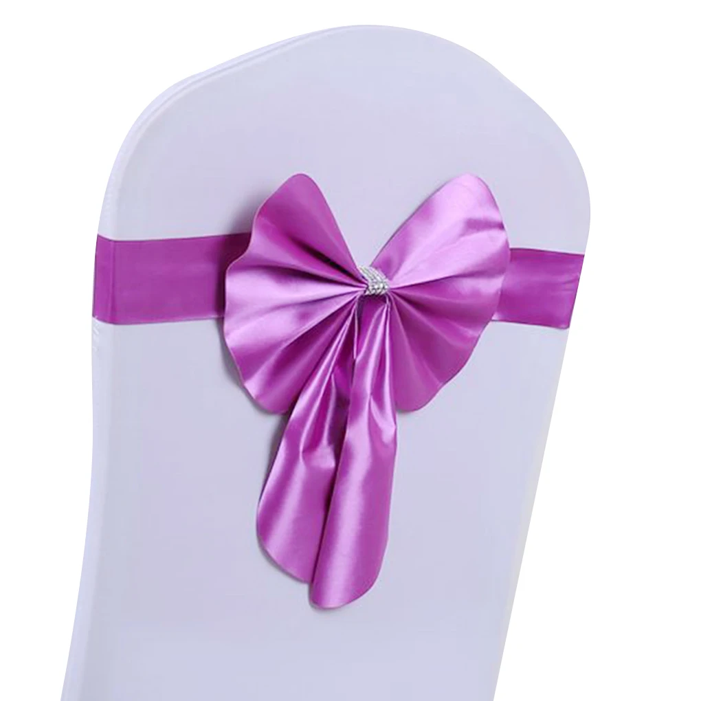 

Elastic Mercerized Leather Rabbit Bow Chair Cover Bands Wedding Party Decor