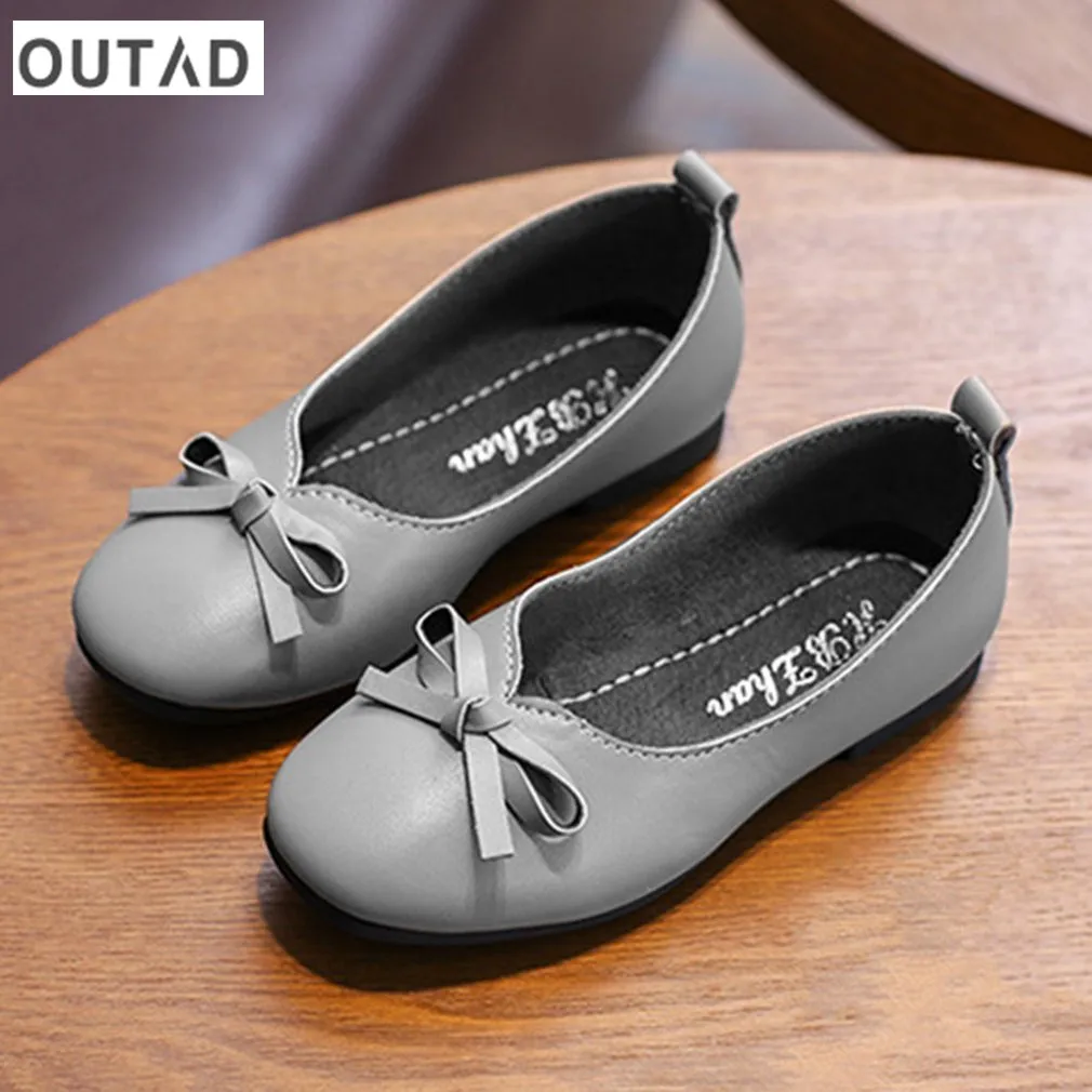 Fashion Casual Nude Girls Shoes Bowknot Flat Heels with Low cut Design ...
