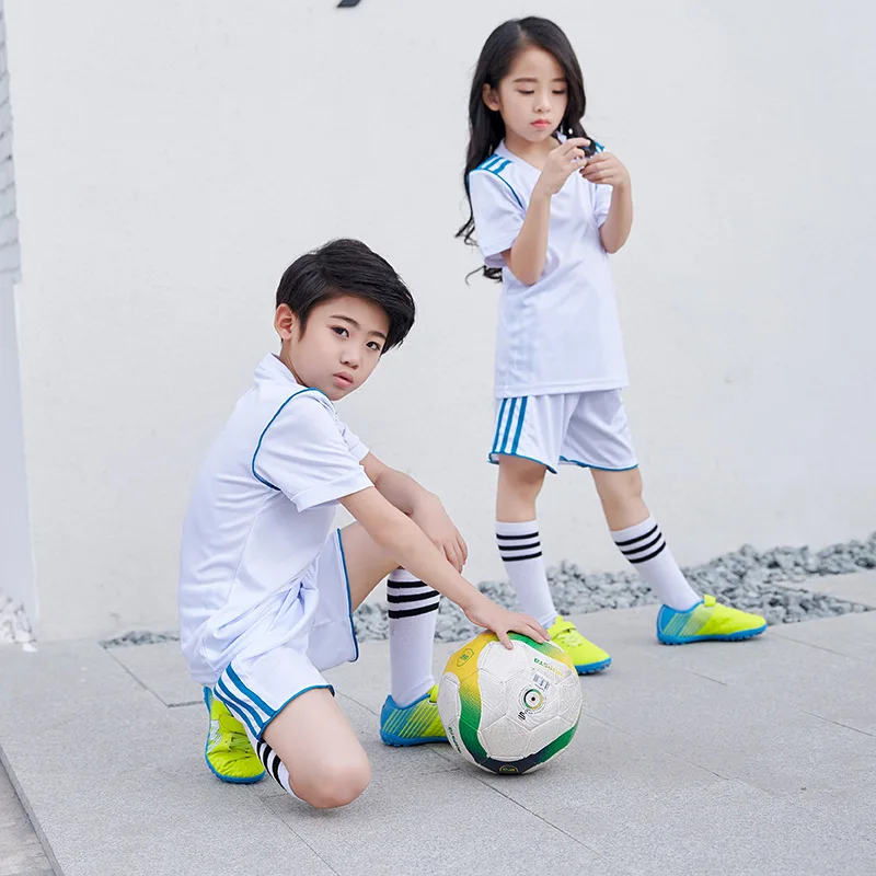 Футбольная Одежда для девочек обувь для мальчиков 2018 майки дети быстросохнущая спортивная форма школьников Training одежда комплекты детской